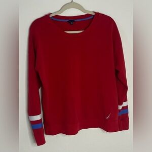 Nautica Red Sweatshirt with Blue and White Accents